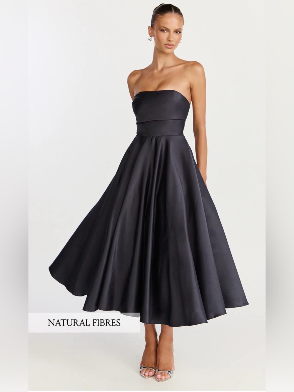 NWT Showpo HELAINA Strapless Navy Midi Dress - A-Line Evening Dress size 4